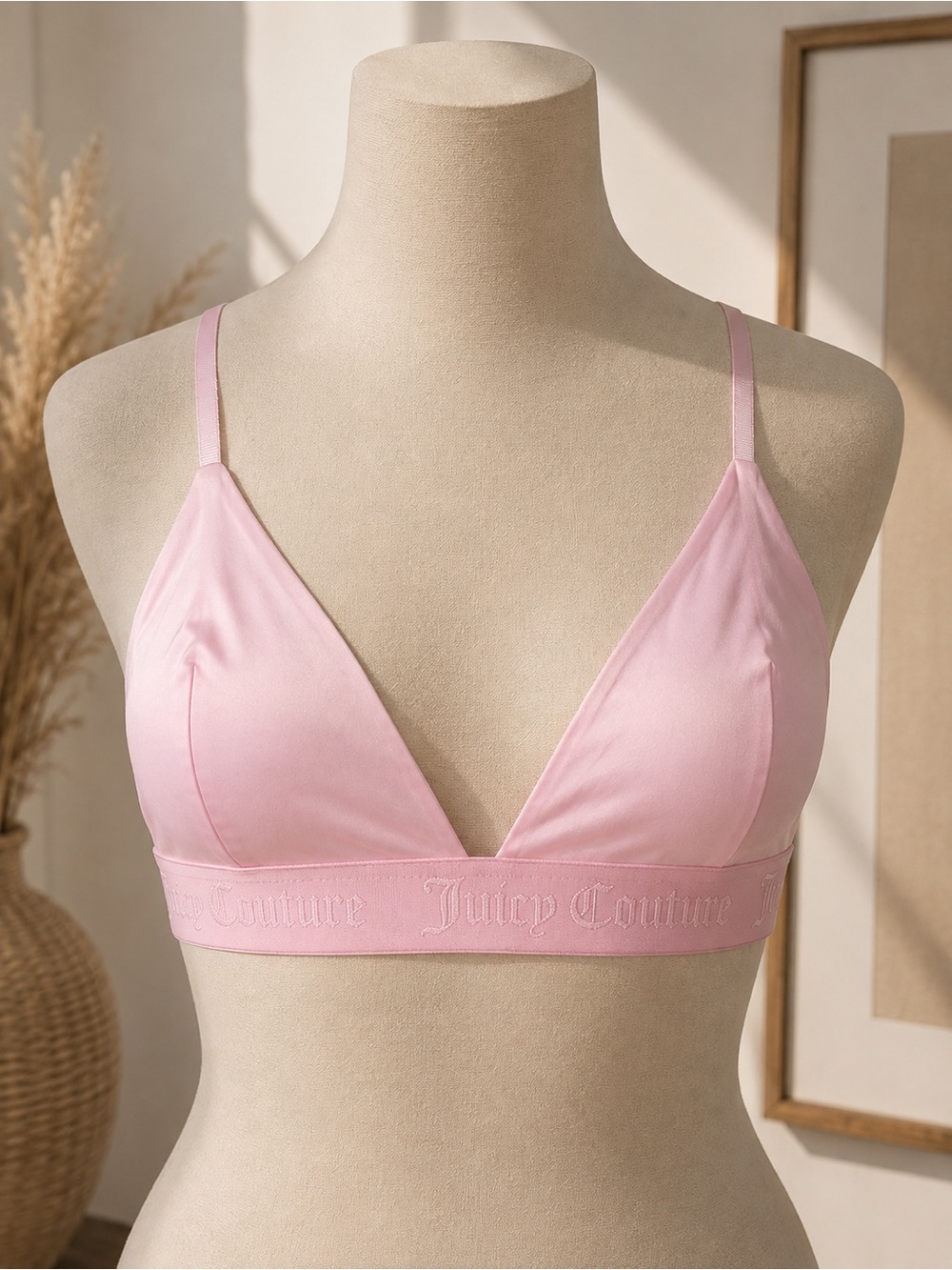 Juicy Couture Pink Logo Bralette Wireless Padded Bra Small